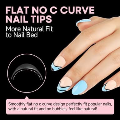 UNA GELLA Almond Gel Nail Tips Short: Half Cover Almond Shape Nail Tips Matte 216pcs Clear Gelly Tips for Saving Nail Extension DIY Nail Art, Self-handle 12Sizes - Image 6