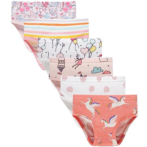 Sladatona Little Girls' Soft Cotton Underwear Bring Cool,Comfort Experience Panty 6-7years - Image 1