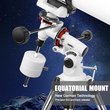 Telescope 150EQ Astronomical Reflector Telescopes for Adults,Professional Manual Equatorial Telescope for Beginners.Comes with 2X Barlow Lens Phone Adapter,Stainless Tripod and Moon Filter - Image 3