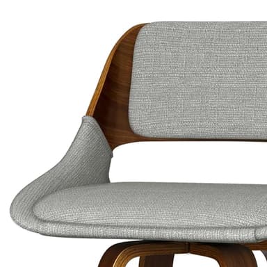 SIMPLIHOME Carly Swivel Bar Stools (Set of 2) - 16 inch Seat Height Upholstered Wood Chairs in Grey Linen Look Fabric, Contemporary Seating for Kitchen or Bar with Walnut Finish - Image 8