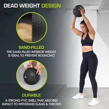 ProsourceFit Slam Medicine Balls 5, 10, 15, 20, 25, 30, 50lbs Smooth and Tread Textured Grip Dead Weight Balls for Strength and Conditioning Exercises, Cardio and Core Workouts - Image 6