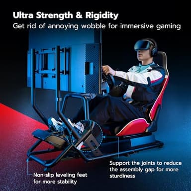 ARES WING Racing Simulator Cockpit with Monitor Mount and Seat, Formula and GT Sim Racing Cockpit Compatible with Fanatec, Thrustmaster, Logitech, Moza Racing Games on PS5, PS4, Xbox and PC - Image 4