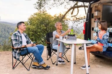 FAIR WIND 2 Pack Oversized Fully Padded Camping Chair Heavy Duty Quad Fold Arm Chair Support 350 LBS with Cup Holder, Collapsible Lumbar Back Chair Portable for Outdoor, Black - Image 2