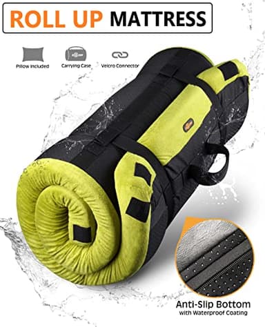 Gaialoop Thick Memory Foam Camping Mattress Sleeping Pad [Car/Tent/Cot] 3'' Portable Floor Play Mat Roll Up Mattress for Guests Sleepover Travel [Twin: 75 * 38 * 3"] - Image 8