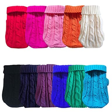 Dog Sweaters for Small Dogs, Pet Sweaters Classic Knitwear Winter Girl Boys Dog Clothes Chihuahua Coat Warm Puppy Costume Clothing Cute Doggie Sweater Apparel for Yorkie Christmas - Image 4