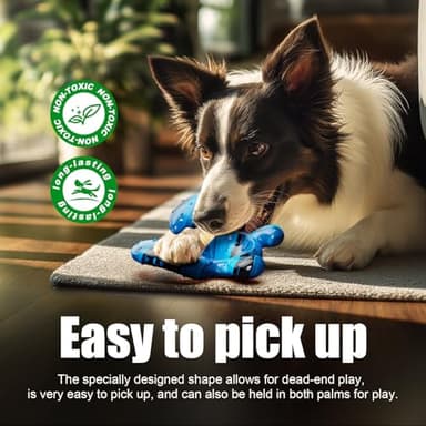 Ouilter Dog Toys for Aggressive Chewers, Dog Toys for Medium Large Dogs, Tough Nylon Dog Chew Toys with Bacon Flavor, Chew Toys for Aggressive Chewers, Blue - Image 5