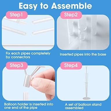 Voircoloria 4 Sets Balloon Stand Kits, Balloon Sticks Holder with Base for Table Graduation Birthday Baby Shower Gender Reveal Party Decorations - Image 6