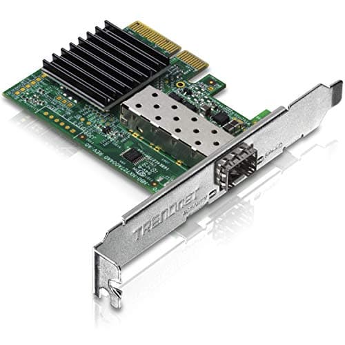 TRENDnet 10 Gigabit PCIe SFP+ Network Adapter, Convert A PCIe Slot Into A 10G SFP+ Slot, Supports 802.1Q, Standard & Low-Profile Brackets Included,Compatible with Windows & Linux, Black,TEG-10GECSFP - Image 1
