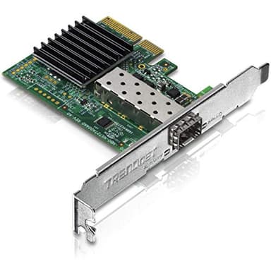 TRENDnet 10 Gigabit PCIe SFP+ Network Adapter, Convert A PCIe Slot Into A 10G SFP+ Slot, Supports 802.1Q, Standard & Low-Profile Brackets Included,Compatible with Windows & Linux, Black,TEG-10GECSFP - Image 1