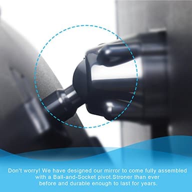 Shynerk Baby Car Mirror, Safety Car Seat Mirror for Rear Facing Infant with Wide Crystal Clear View, Shatterproof, 360° Rotation, Crash Tested and Certified - Image 3