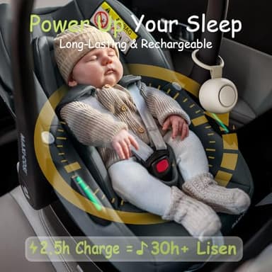 Portable Sound Machine for Baby Kids | White Noise | Sleep Soother | 16 Soothing Sounds | Timer | Memory Function | 30H | Shush | Travel | Registry Gift | Newborn Essentials | Extended Battery Edition - Image 4