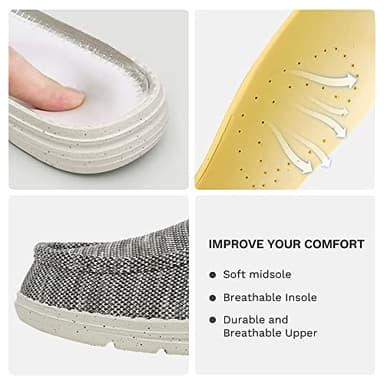 Bruno Marc Men's Breeze Slip-on Stretch Loafers Casual Shoes Lightweight Comfortable Boat Shoe 1.0,Splice Grey,Size 13 US - Image 4