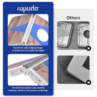 ROPODA Portable Cornhole Board Set,24 x 16 in Corn Hole Games for Adults with 8 Bean Bags, Lightweight Aluminum Alloy Edging Cornhole Set for Outdoor Games，Beach and Tailgates. - Image 4