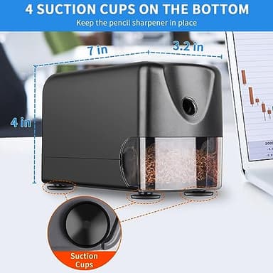 AFMAT Heavy Duty Electric Pencil Sharpener, Auto Stop Classroom Pencil Sharpeners for 6-11mm No.2/Colored Pencils, Pencil Sharpener for Large Pencils, Sharp Point, Save Pencils, Teachers Must Haves - Image 6
