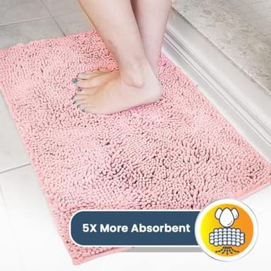 Muddy Mat® Original Dog Door Mat for Muddy Paws, Super Absorbent Microfiber, Non-Slip Washable Pet Rug, Quick Dry Chenille Entryway Carpet, Machine Washable Indoor Outdoor mat, Pink 24"x35" - Image 3