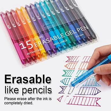 Vanstek 15 Colors Retractable Erasable Gel Pens Clicker, Fine Point(0.7), Make Mistakes Disappear, Premium Comfort Grip for Drawing Writing Planner and School Supplies - Image 3