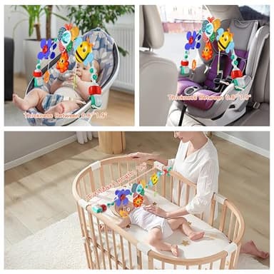 Lynncare Adjustable Arch Bassinet Toys for Infant & Toddlers, Stroller Arch, Baby Crib Toys with Fascinating Hanging for Stimulating Baby’s Senses and Developing Motor Skills - Image 5