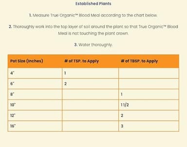 True Organic Blood Meal – High-Nitrogen Organic Fertilizer for Rapid Vegetative Growth – 3lb Bag Covers 104 Sq. Ft. - Image 2