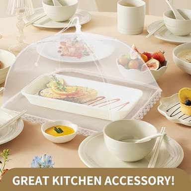 NEPAK 6 Large and Tall Food Covers, 17"x17" Food Tents Food Covers for Outdoors,Pop-up Mesh Food Covers Nets for Outside,Screen Tents,Parties Picnics, BBQ,Reusable and Collapsible - Image 5