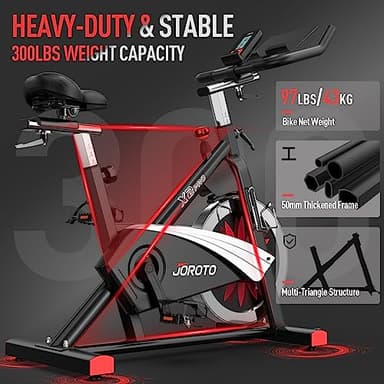 JOROTO X2PRO Bluetooth Exercise Bike, Stationary Indoor Cycling Bike with Readable 100 Levels Magnetic Resistance, Plus 12.6 inch Tablet Bracket - Image 2