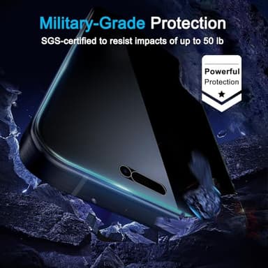 SiHPuoy 2 Pack 360° Privacy Screen Protector for iPhone 14 Pro Max, with 2 Pack Tempered Glass Camera Lens Protector Accessories, Case Friendly, 4 way Privacy Glass for iPhone 14 Pro Max 6.7" - Image 4