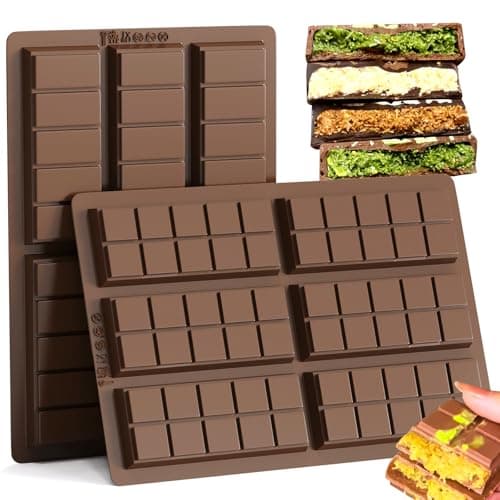 2pack Chocolate Bar Mold, Non-Stick Dubai Chocolate Molds, Deep Silicone Chocolate Mold for Dubai Chocolate Bar Pistachio, Candy, Snacks, Holiday Gifts - Image 1