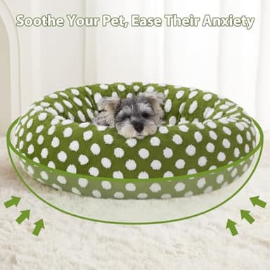 BFPETHOME Donut Dog Beds for Small Dogs, Round Cat Beds for Indoor Cats, Calming Pet Bed for Puppy and Kitty with Non-Slip Bottom, Cute Fancy Dog Bed Machine Washable Plush Fabric - Image 7