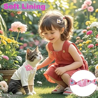 Cat Collar, HYQHYX Breakaway Kitten Collar with Flower,Rhinestone Kitty Collar with Bell, Floral Pet Collar with Safety Buckle for Cats and Puppy Dog - Image 4