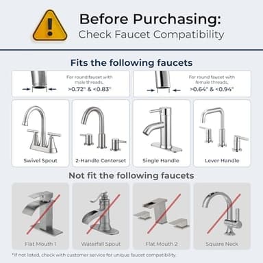 Waterdrop Sink Filter Water Faucet for Skin Care, Bathroom Faucet Filter, 320 Gallons, NSF Certified Water Purifier, 0.01μm Ultra-Filtration System, Reduces Chlorine Lead-Free Material, 1 Filter White - Image 5