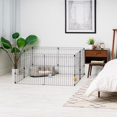 IRIS USA 24" 8-Panel Metal Pet Dog Puppy Playpen, Indoor/Outdoor Dog Fence, 58 x 58 x 24, Foldable, Customizable, Black - Image 8