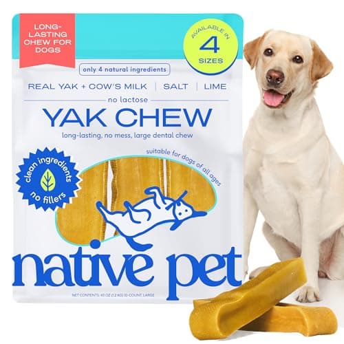 Native Pet Yak Cheese Himalayan Dog Chews - Long Lasting Dental Sticks for Large Breeds – 100% All Natural Himalayan Yak Chews for Large Dogs – Cheese Bone for Aggressive Chewers - 10 Per Pack - Image 1