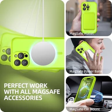 BERFY for iPhone 16 Pro Max Case, Compatible with MagSafe, Built-in 9H Tempered Glass Screen Protector and Camera Protection, Full Body Shockproof Matte Phone case for 16 Pro Max 6.9", Bright Green - Image 6