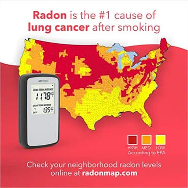 Airthings Corentium Home Radon Detector 223 Portable, Lightweight, Easy-to-Use, (3) AAA Battery Operated, USA Version, pCi/L - Image 2