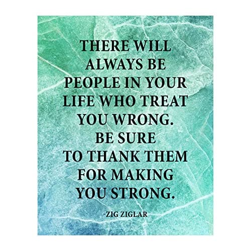 "Thank Them for Making You Strong" - Zig Ziglar Wall Art - 8x10" Motivational Decor For Home Decor, Office Decor, School Decor, or Any Room Decor, Unframed - Image 1