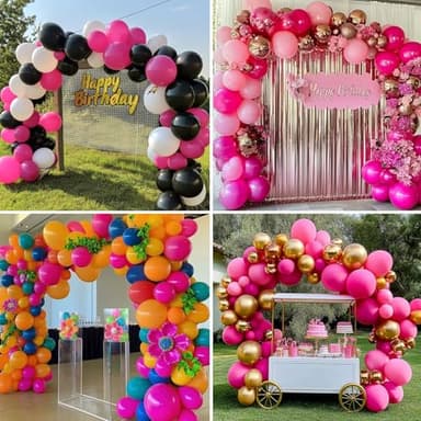 RUBFAC Hot Pink Balloons Different Sizes 105pcs 5/10/12/18 Inch for Garland Arch, Latex Party Balloons for Wedding Birthday Baby Shower Anniversary Valentine's Day Princess Theme Party Decoration - Image 7