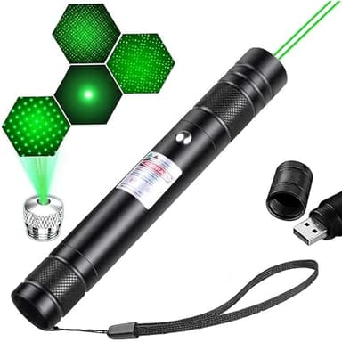 Advanced Long-Range Laser Pointer High Power - Rechargeable Green Laser Pointer with Removable Star Cap - Versatile Laser Pen for Astronomy, Construction, Presentations, and Outdoor Adventures - Image 1