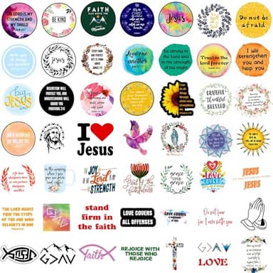 220Pcs Inspirational Christian Stickers, Waterproof Bible Verse Jesus Stickers for Water Bottles Laptop Scrapbook Journaling Planner, Bible Study Vision Board Supplies Christian Easter Gifts for Kids - Image 3