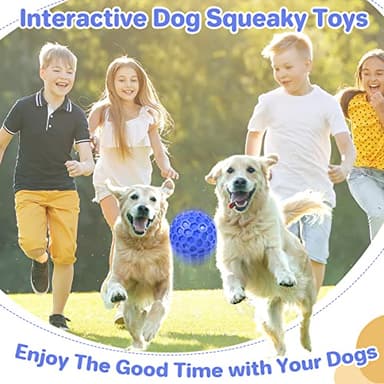 DISSKNIC Indestructible Squeaky Dog Ball, Relieves Anxiety, Cleans Teeth, Interactive Chew Toy for Aggressive Chewers, Dog Toy for Large Breeds, Outdoor Waterproof - Image 7