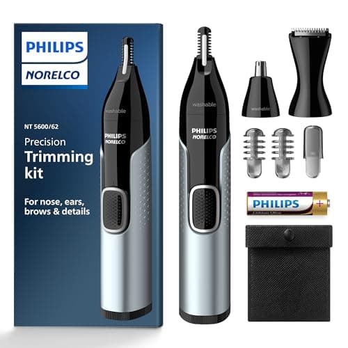 Norelco Philips Nose Trimmer 5000 for Nose, Ears, Eyebrows Trimming Kit, NT5600/62 - Image 1
