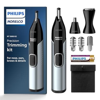Norelco Philips Nose Trimmer 5000 for Nose, Ears, Eyebrows Trimming Kit, NT5600/62 - Image 1