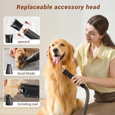 Bunfly Dog Hair Vacuum, Dog Grooming Kit, Pet Grooming Vacuum,13,000kPa Powerful Suction, 99% Hair Removal, 3.5L Capacity, 16 Pet Grooming Tools, Home Cleaning - Image 5