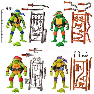 Teenage Mutant Ninja Turtles: Mutant Mayhem Basic Figure Turtle 4-Pack Bundle by Playmates Toys - Image 2