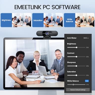 EMEET 1080P Webcam with Microphone, C960 Web Cam, 2 Mics, 90° FOV, USB Type-A & A-to-C Adapter, Plug&Play Computer Camera for Online Calling, Zoom/Teams/Facetime, Switch 2 Camera Support, 2025 Version - Image 9