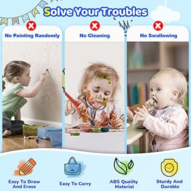 Kikidex Toddlers Toys Age 1-3, Magnetic Drawing Board, Toddler Girl Toys for 1-2 Year Old, Doodle Board Pad Learning and Educational Toys for 1 2 3 Year Old Baby Kids Birthday Gift (Dark Blue) - Image 3