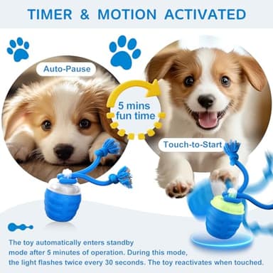 Huimpet Interactive Dog Toys, [2025 Newly Upgraded] Interactive Dog Ball for Medium/Large Dogs, Automatic Moving Dogs Toy Wicked Ball for Boredom & Training, Play Music, USB Rechargeable(Blue) - Image 5