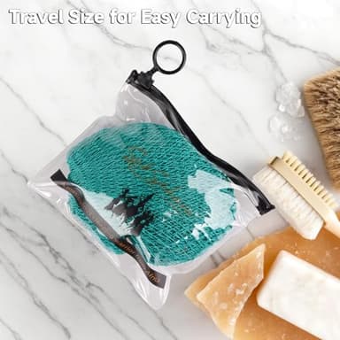 SubSahara Authentic African Net Sponge - 2 Pieces Exfoliating Scrubber for All Skin Types, Bath Sponge for Face & Body, Travel Portable, Durable, Gentle Exfoliation (Dark Blue & Forest Green) - Image 5
