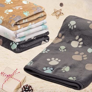 Rezutan Small Dog Blankets 3 Pack for Pet Cat Soft Fuzzy Washable Puppy Blankets, Reversible Paw Print Suitable for Dog Kennels & Beds Sofas Gifts Puppy Essentials, 23x16 inch - Image 8