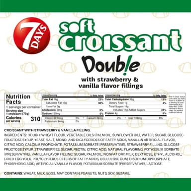 7Days Soft Croissant Variety Pack (24 Count), 6 Chocolate, 6 Vanilla, 6 Strawberry Vanilla, 6 Caramel, Breakfast Pastry, Individually Wrapped On The Go Snack (Pack of 24) - Image 9