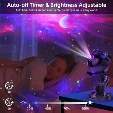 Star Projector Astronaut Galaxy Projector - Bluetooth Speaker, White Noise,Moon Nebula Night Light for Bedroom, 360° Adjustable,Timer and Remote, Star Galaxy Projectors for Kids Adult,Gift Choice - Image 3