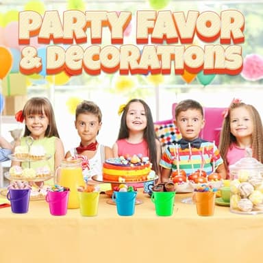 Mini 4.5-Inch Beach Buckets for Kids - (12 Pack) Sand Buckets and Shovels w/Rakes & Mesh Bags - Small Beach Pails - Sturdy Unbreakable Plastic - Beach Party Favors & Giveaways for Toddlers Ages 3-6 - Image 7